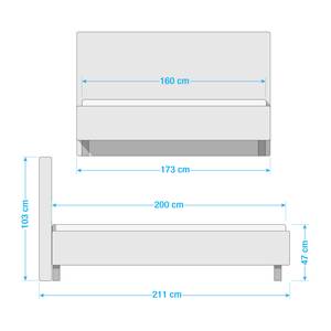 Gestoffeerd bed Groven Wit - Kunstleer - 172 x 105 x 210 cm