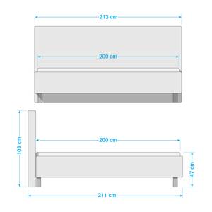 Gestoffeerd bed Groven Antraciet - 200 x 200cm