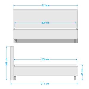 Gestoffeerd bed Groven Wit - 200 x 200cm