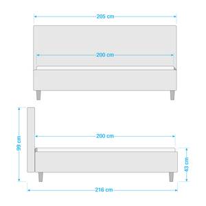 Gestoffeerd bed Havdrup Antraciet - 200 x 200cm