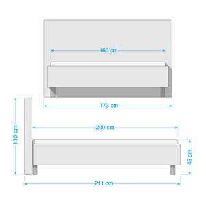 Letto imbottito Glenfield Granito - 160 x 200cm