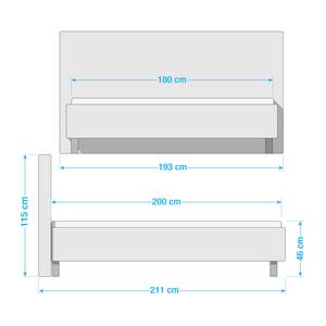 Letto imbottito Glenfield Granito - 180 x 200cm