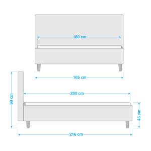 Gestoffeerd bed Havdrup Antraciet - 160 x 200cm