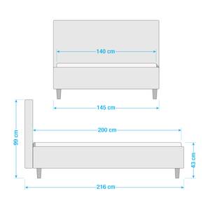 Gestoffeerd bed Havdrup Beige - 140 x 200cm