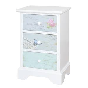 Commode Seeben Partiellement en sapin massif - Multicolore / Blanc - Hauteur : 63 cm