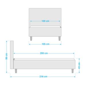 Lit capitonnée Havdrup Beige - 100 x 200cm