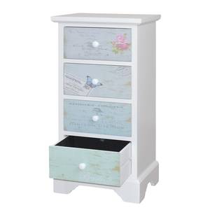 Commode Seeben Partiellement en sapin massif - Multicolore / Blanc - Hauteur : 80 cm