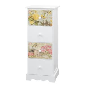 Commode Skjern Partiellement en paulownia massif - Blanc - Hauteur : 77 cm