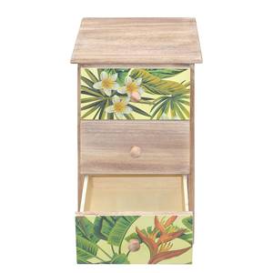 Commode Akbou Partiellement en paulownia massif - Marron / Multicolore - Hauteur : 58 cm