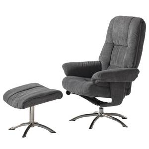 Relaxfauteuil La Para met hocker microvezel - Grijs