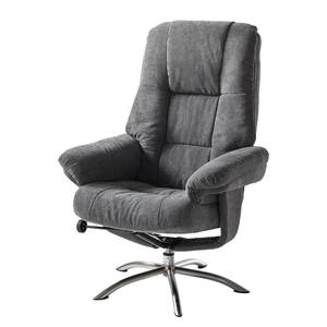 Relaxfauteuil La Para met hocker microvezel - Grijs