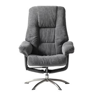 Relaxfauteuil La Para met hocker microvezel - Grijs