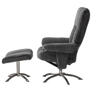 Relaxfauteuil La Para met hocker microvezel - Grijs