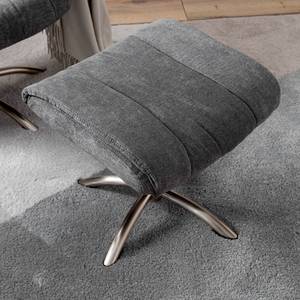 Relaxsessel La Para mit Hocker Microfaser - Grau