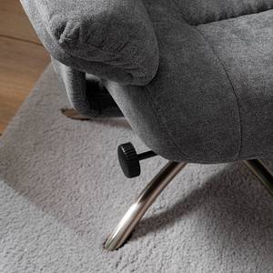 Relaxsessel La Para mit Hocker Microfaser - Grau