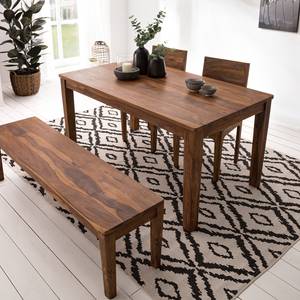 Table Trangle Marron - Bois massif - 160 x 76 x 90 cm