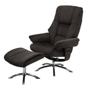 Relaxfauteuil La Para II incl. hocker - microvezel - grijs