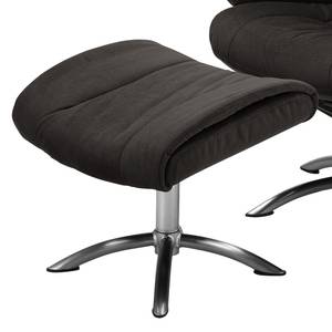 Relaxfauteuil La Para II incl. hocker - microvezel - grijs