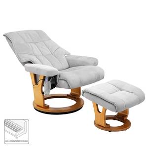 Massagefauteuil Tanunda incl. hocker - microvezel - grijs