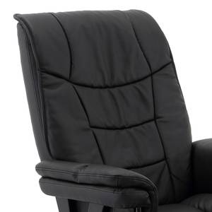 Fauteuil massant Carapina Avec repose-pieds - cuir véritable / Imitation cuir - Noir