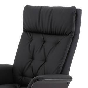 Relaxfauteuil Tarrazu incl. hocker - kunstleer - zwart