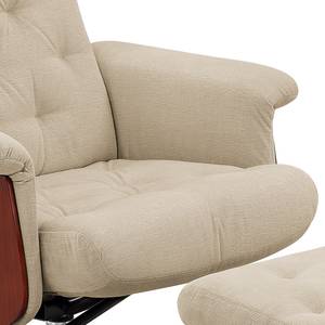 Relaxfauteuil Roumont incl. hocker - microvezel - crèmekleurig