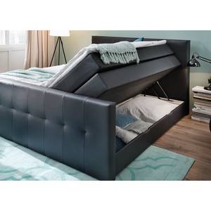 Boxspringbett Star I Kunstleder - Schwarz - H2