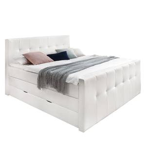 Boxspringbett Star I Kunstleder - Weiß - H3