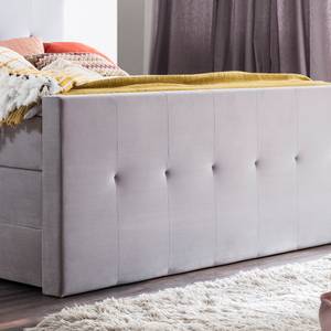 Lit boxspring Star Tissu - Gris lumineux - D2 souple