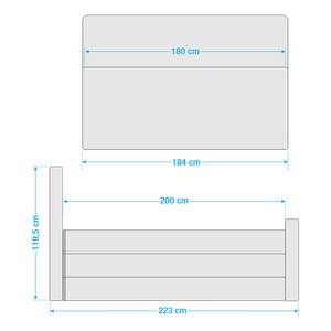 Lit boxspring Star Tissu - Gris lumineux - D2 souple