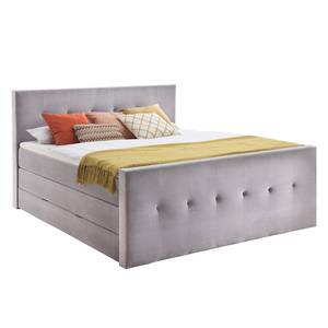 Boxspring Star geweven stof - Heldergrijs - Tweepersoonsmatras H2/H3