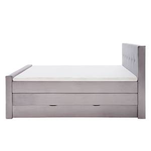 Boxspring Star geweven stof - Heldergrijs - Tweepersoonsmatras H2/H3