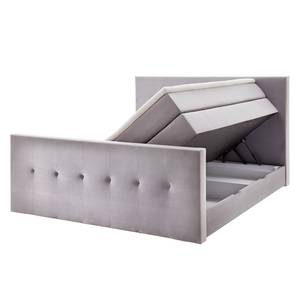 Lit boxspring Star Tissu - Gris lumineux - Matelas double D2/D3