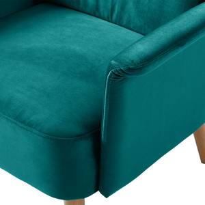 Fauteuil Karnup Velours - Bleu pétrole