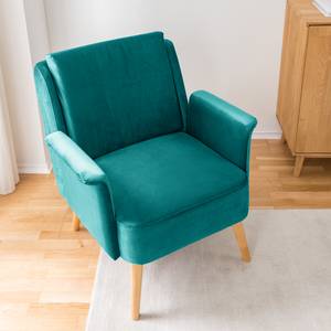 Fauteuil Karnup fluweel - petrolblauw