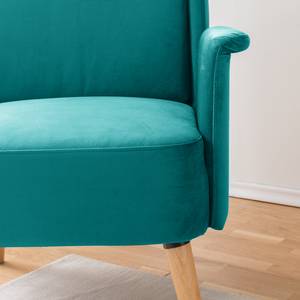 Fauteuil Karnup fluweel - petrolblauw