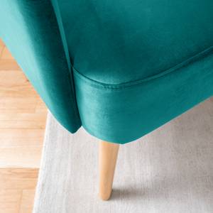 Fauteuil Karnup Velours - Bleu pétrole