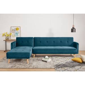 Ecksofa Daru III Samt - Marineblau