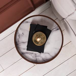 Bout de canapé Melz Partiellement en chêne - Imitation marbre marron / Noir