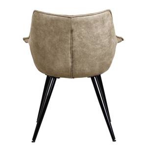 Chaise à accoudoirs Kantii II Microfibre / Métal - Microfibre Colby: Cappuccino vintage - 1 chaise
