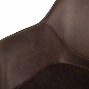Chaise à accoudoirs Kantii II Microfibre / Métal - Microfibre Colby: Marron foncé vintage - 1 chaise