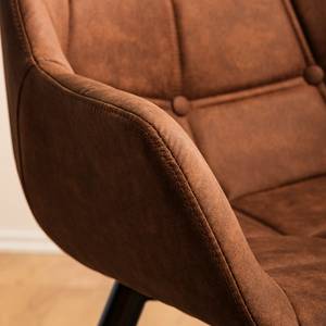 Chaise à accoudoirs Lamppi II microfibre / Métal - Cognac - 1 chaise