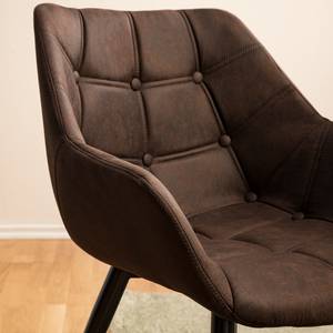 Chaise à accoudoirs Lamppi II microfibre / Métal - Expresso - 1 chaise