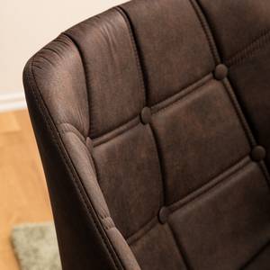 Chaise à accoudoirs Lamppi microfibre / Chêne massif - Microfibre Colby: Marron foncé vintage - 1 chaise