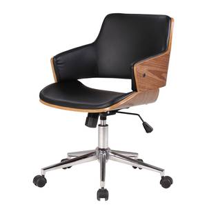 Chaise de bureau Elzito Imitation cuir / Acier - Noir / Chrome