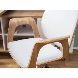 Chaise de bureau pivotante Kinnula Imitation cuir - Frêne / Blanc