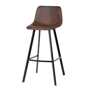 Barstoelen Luhi (2-delige set) microvezel/staal - Espressokleurig