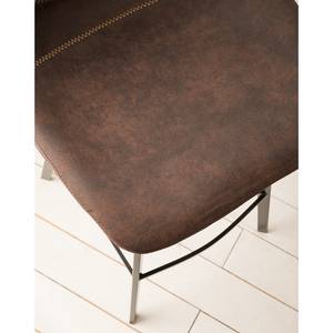 Chaises de bar Luhi (lot de 2) Microfibre / Acier - Expresso