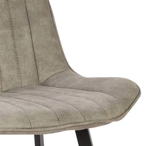 Chaises de bar Taali (lot de 2) microfibre/metal - Cappuccino