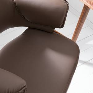 Fauteuil de direction Zevia Imitation cuir / Acier - Marron / Noyer